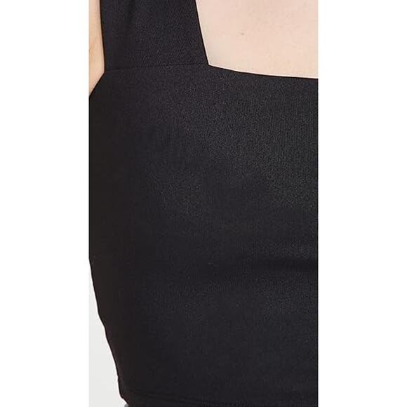 Susana Monaco Wide Strap Square Neck Crop Top Black - M - Picture 5 of 6